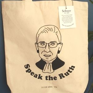 NWT Seltzer Goods "Speak the Ruth" RBB tote bag